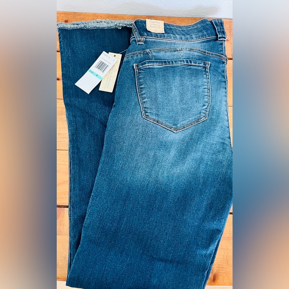 NWT Democracy High Rise Flare Raw Hem